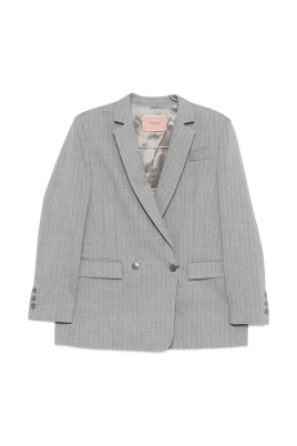 Dubbelknäppt pinstriped kavaj i