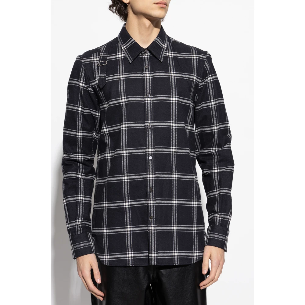 alexander mcqueen Overhemd met ruitpatroon Black Heren