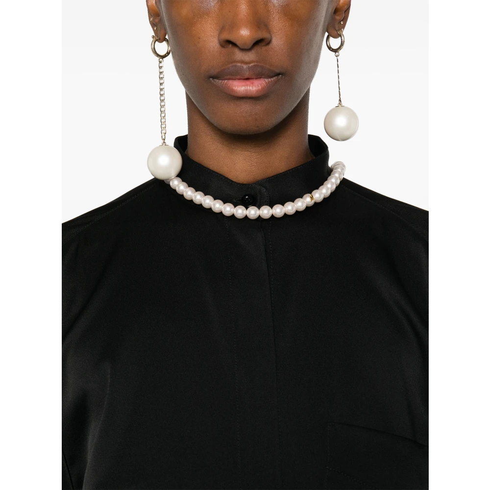 Moschino Zwart Satijn Enverse Satin Top Black Dames