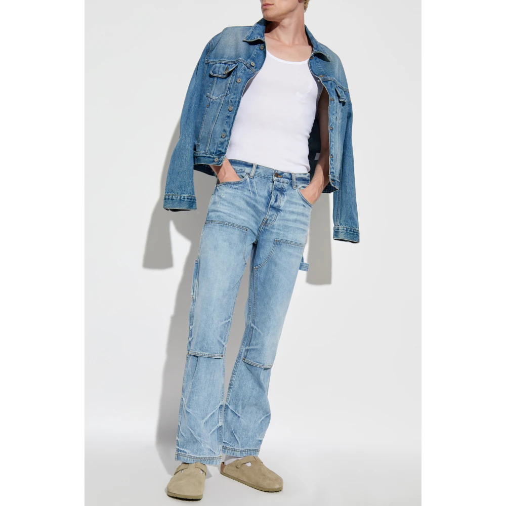Amiri Jeans met logo Blue Heren