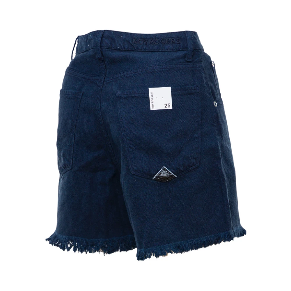 Roy Roger's Hoge Taille Vriendin Denim Shorts Blue Dames