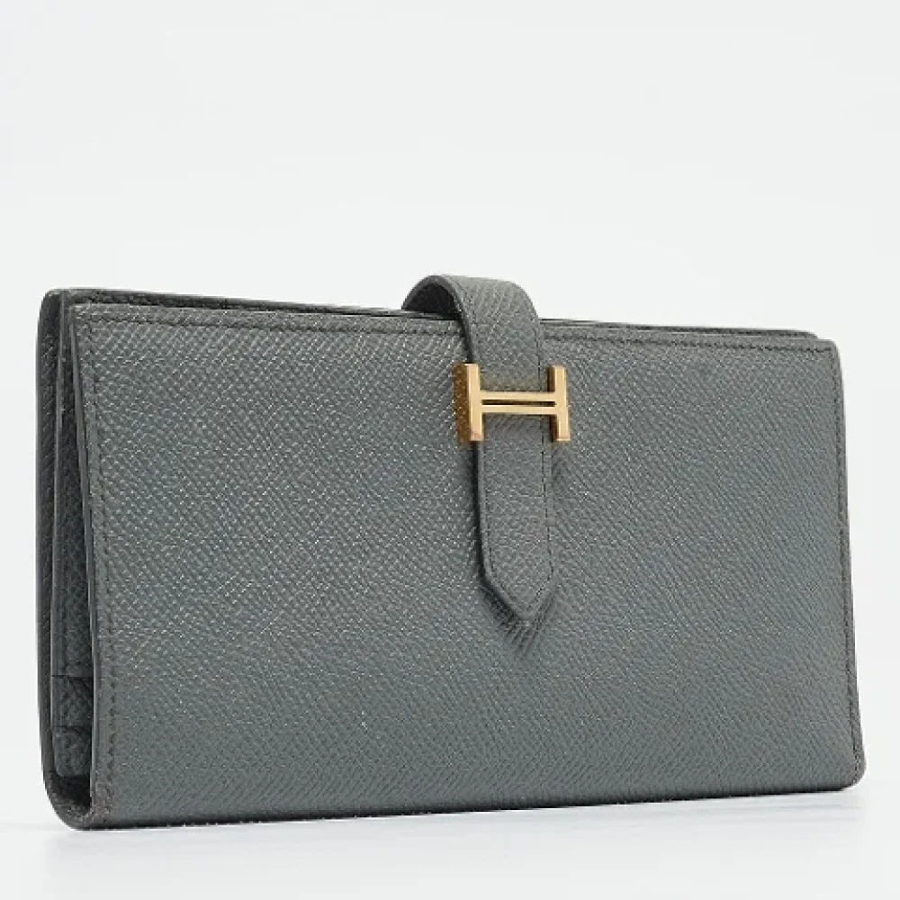 Hermès Vintage Pre-owned Leather wallets Gray Dames