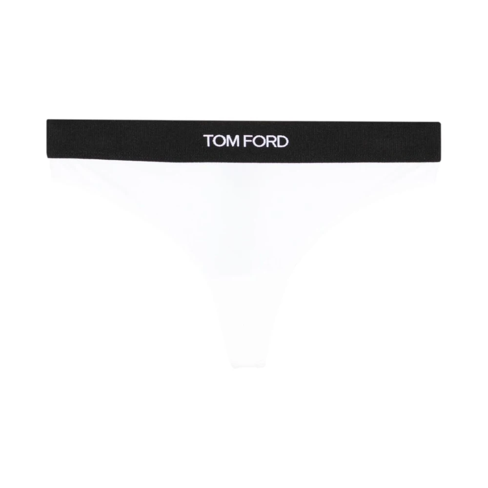 Tom Ford Women's White Underpants, Xs, Modal Signature Thong