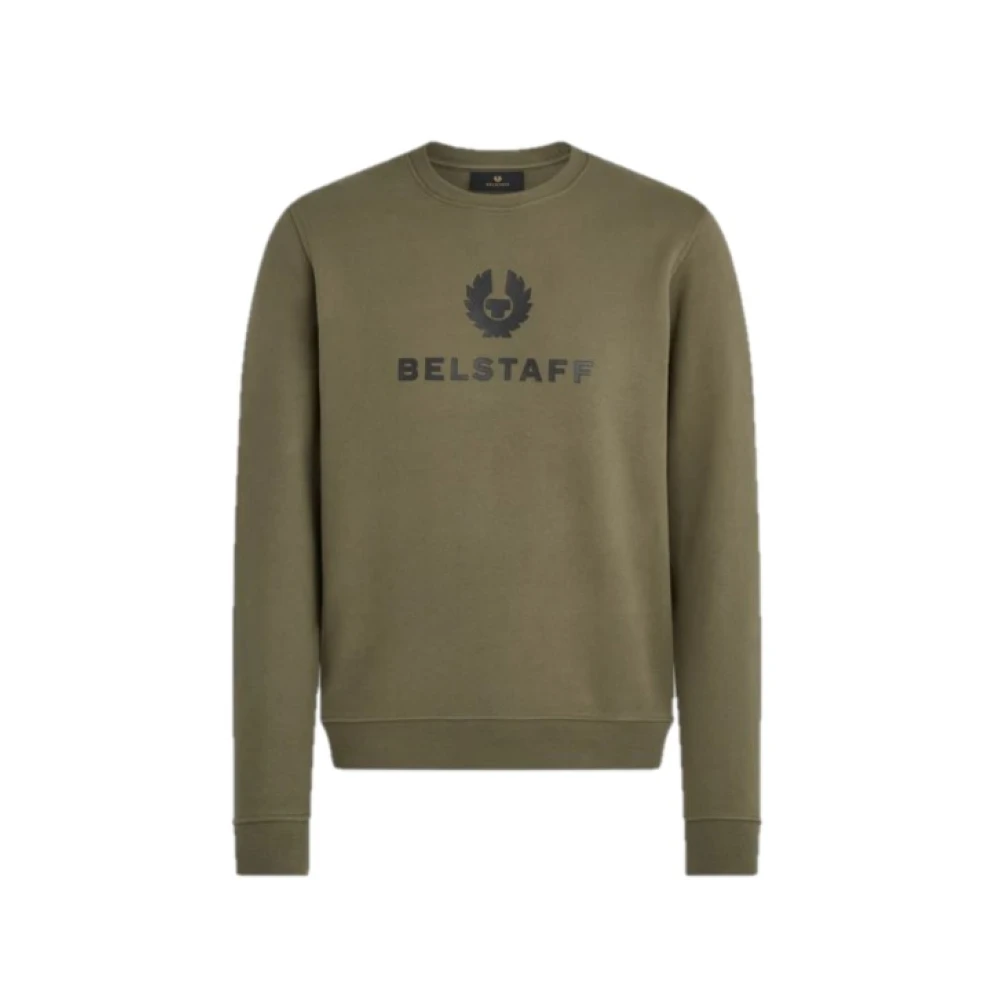 Belstaff Signature Crewneck Sweatshirt in True Olive Green Heren