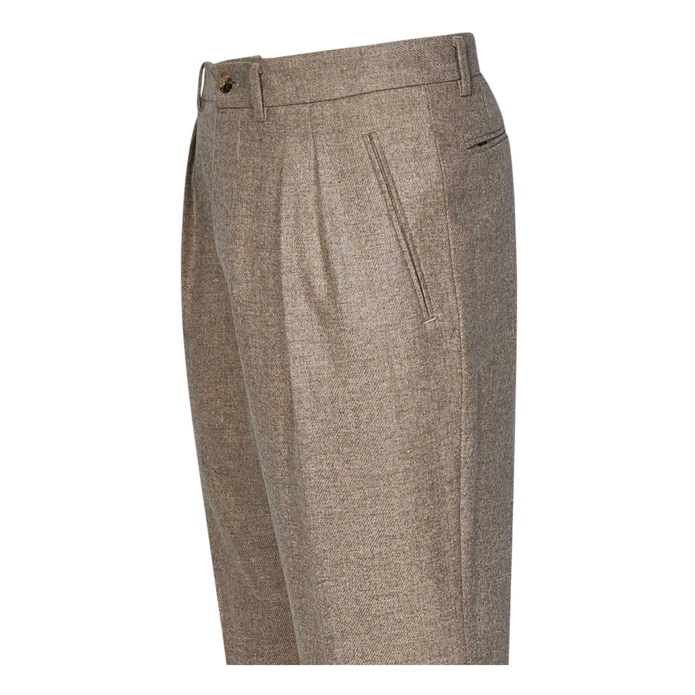 Boglioli Beige Wolmix Tapered Broek Beige Heren