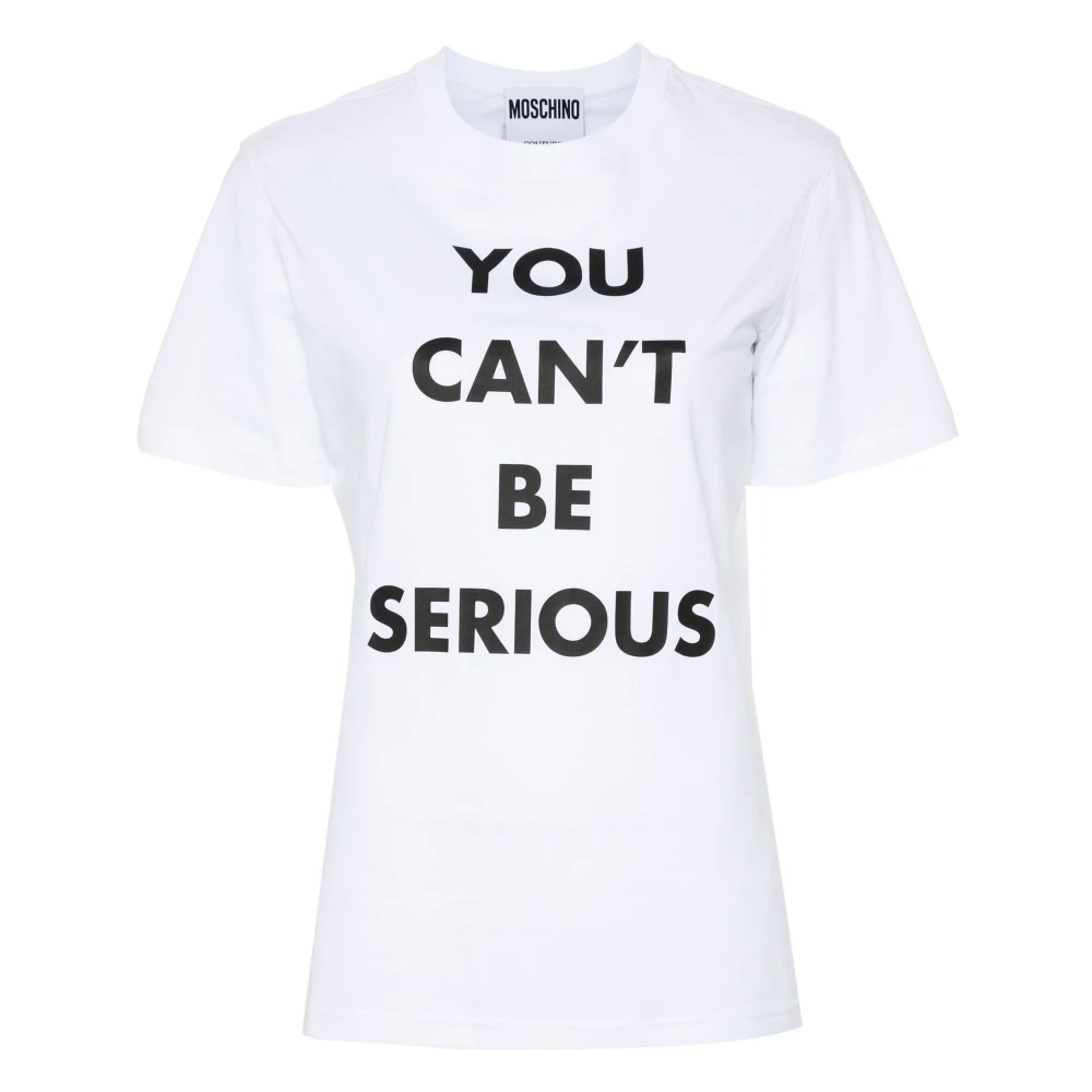 Moschino Witte bedrukte T-shirts en Polos White Dames