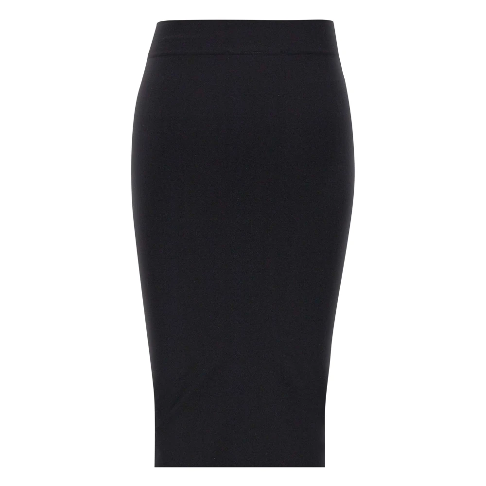 Andrea Adamo Zwarte Sculpting Lycra Rok Italië Black Dames