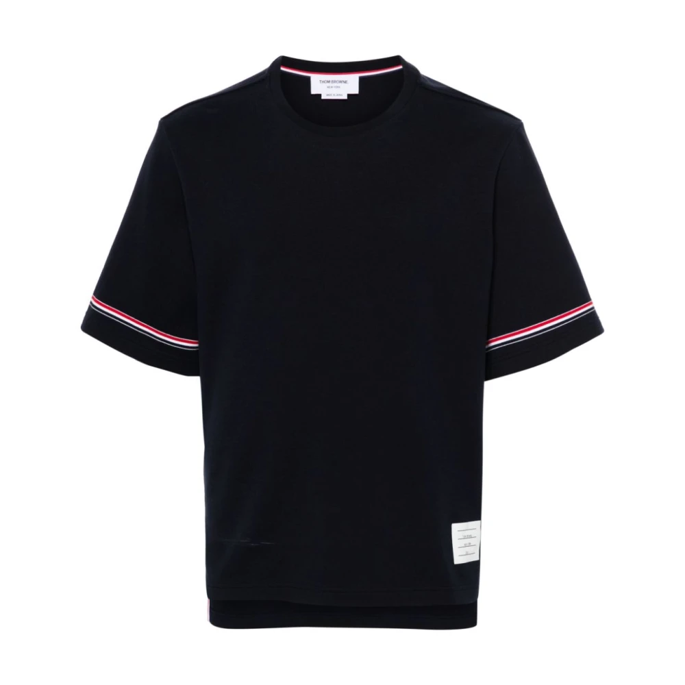 Thom Browne Blauw Gestreept Katoenen T-shirt Blue Heren