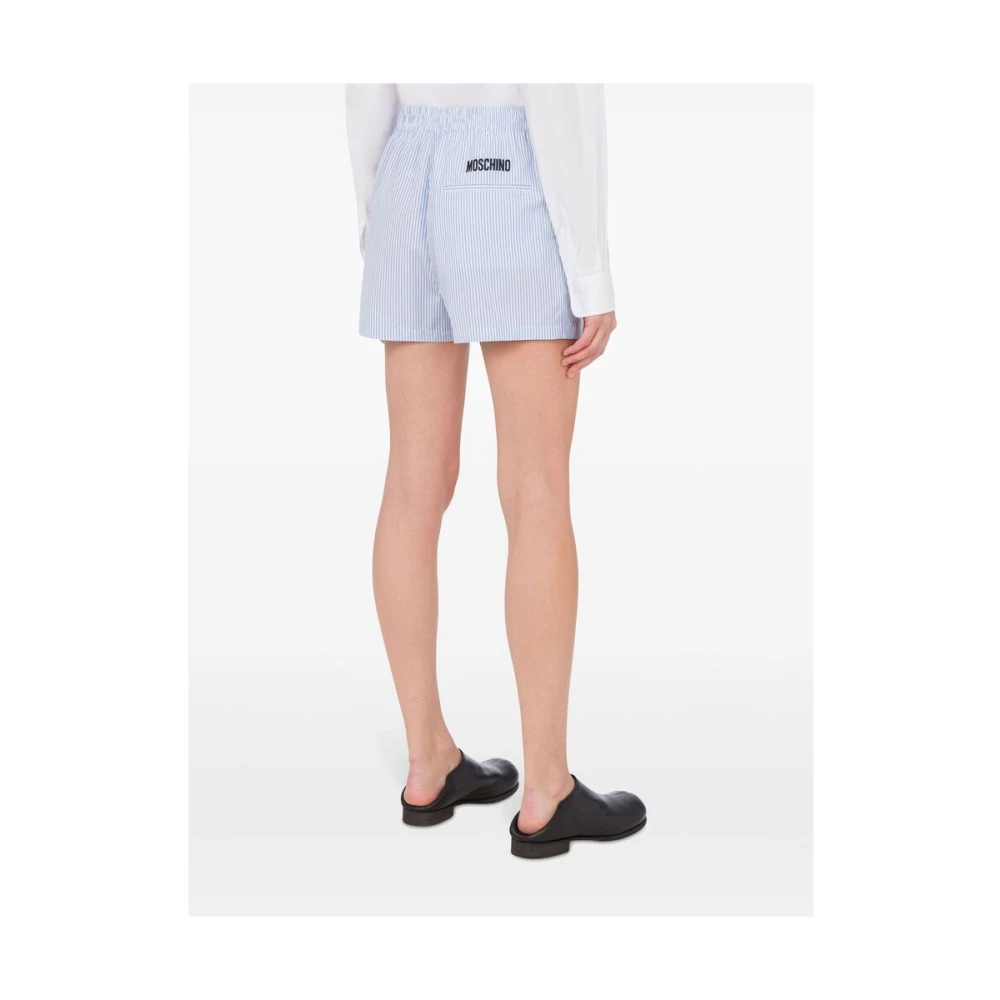 Moschino Pastelblauwe Elastische Taille Shorts Blue Dames