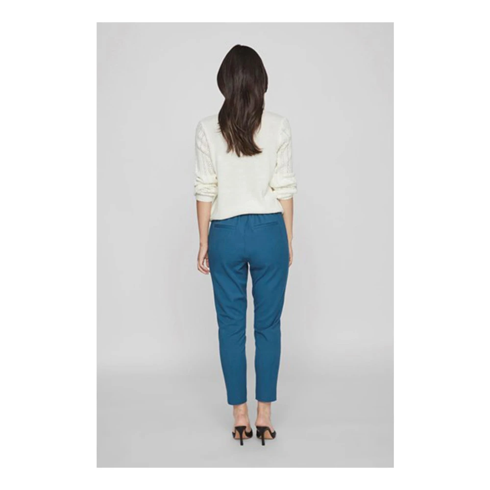 Vila Blauwe Elastische Blend Damesbroek Blue Dames