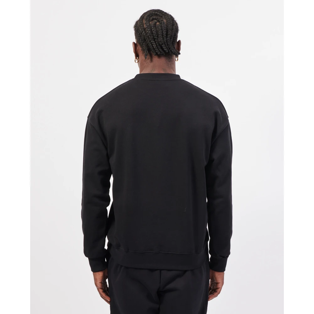 Disclaimer Zwarte Crewneck Lange Mouw Logo Sweatshirt Black Heren