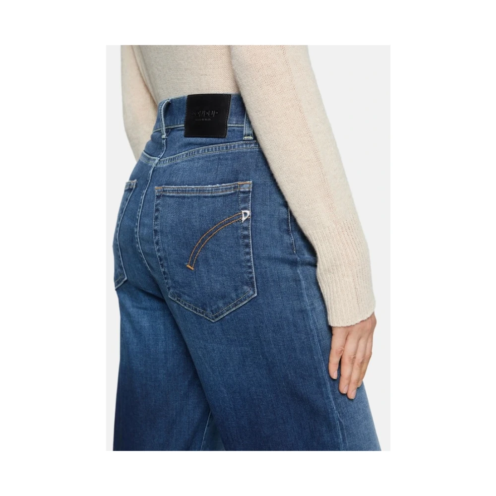 Dondup Wijde Pijp Denim Jeans Blue Dames