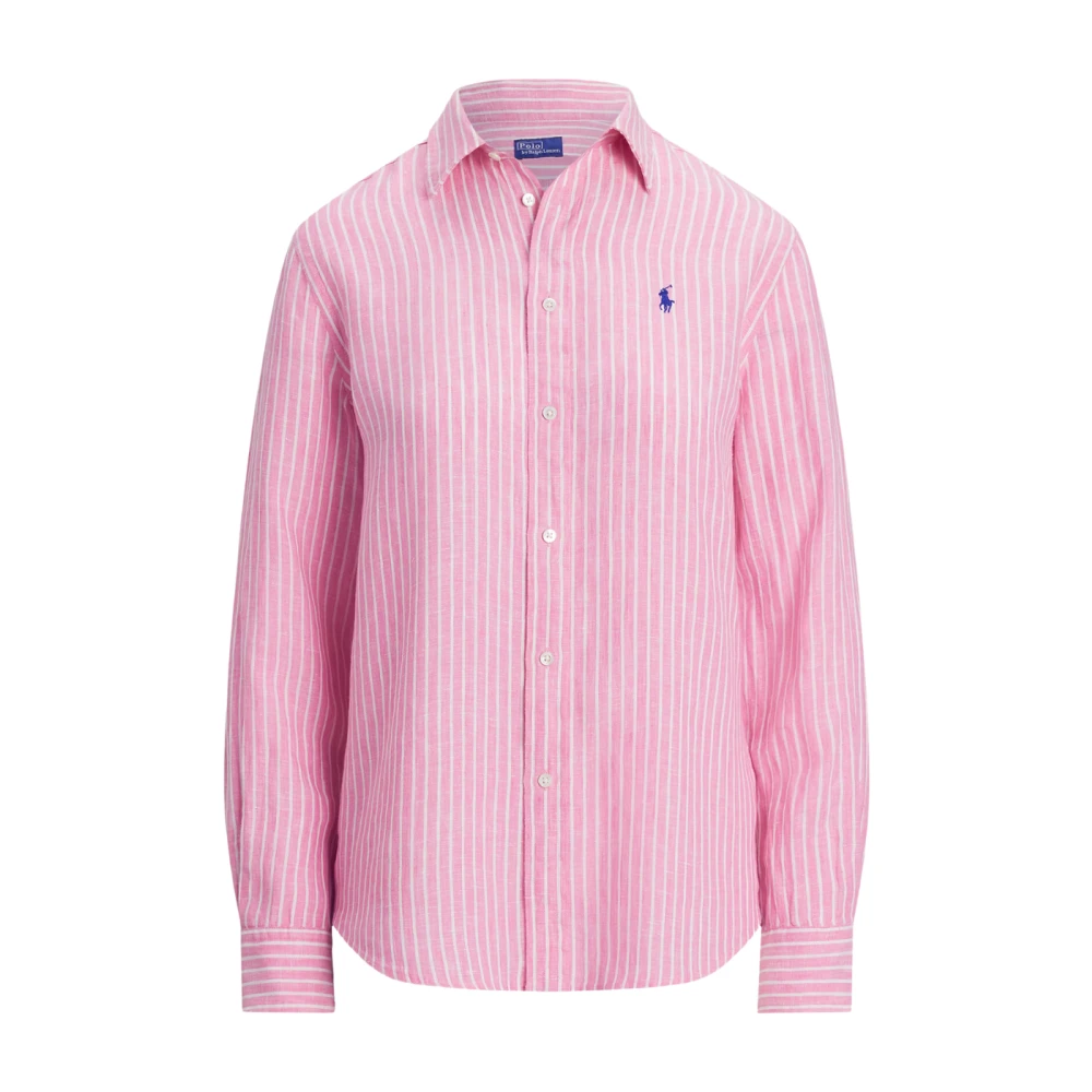 Polo Ralph Lauren Klassieke lange mouw knoop voorkant overhemd Pink Dames