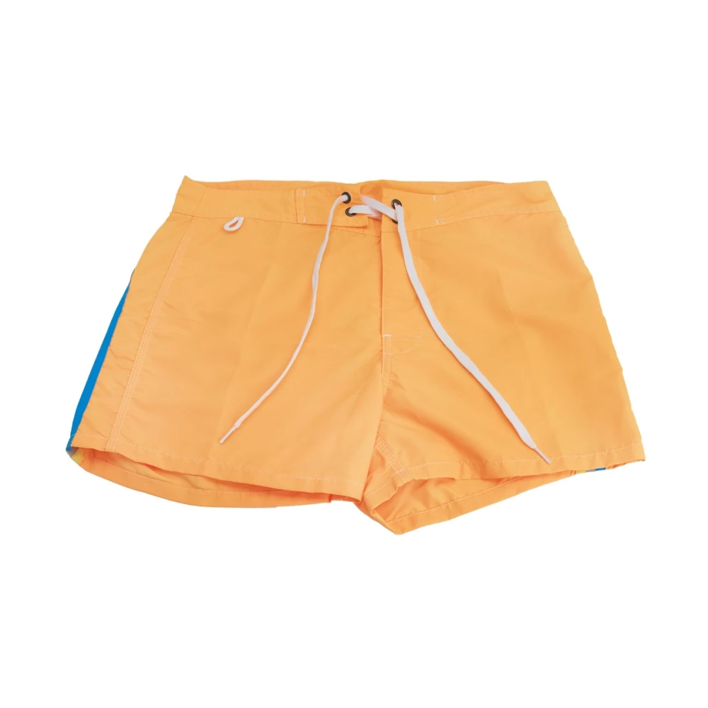 Sundek Men's Orange Elastic Waist Swim Shorts