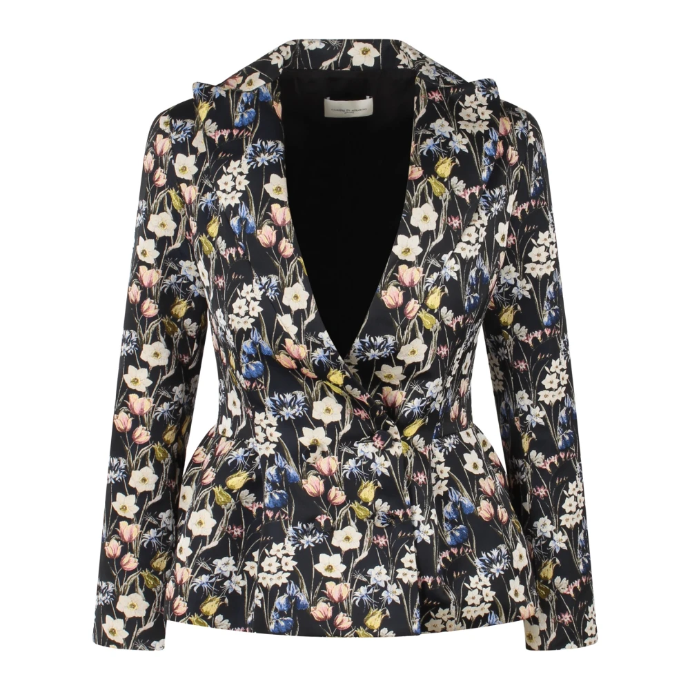 Giuseppe Di Morabito Zwarte Bloemen Flared Shirt Multicolor Dames