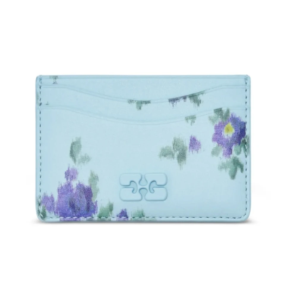 Ganni Women's Blue Wallets & Cardholders, One Size, Bou Card Holder