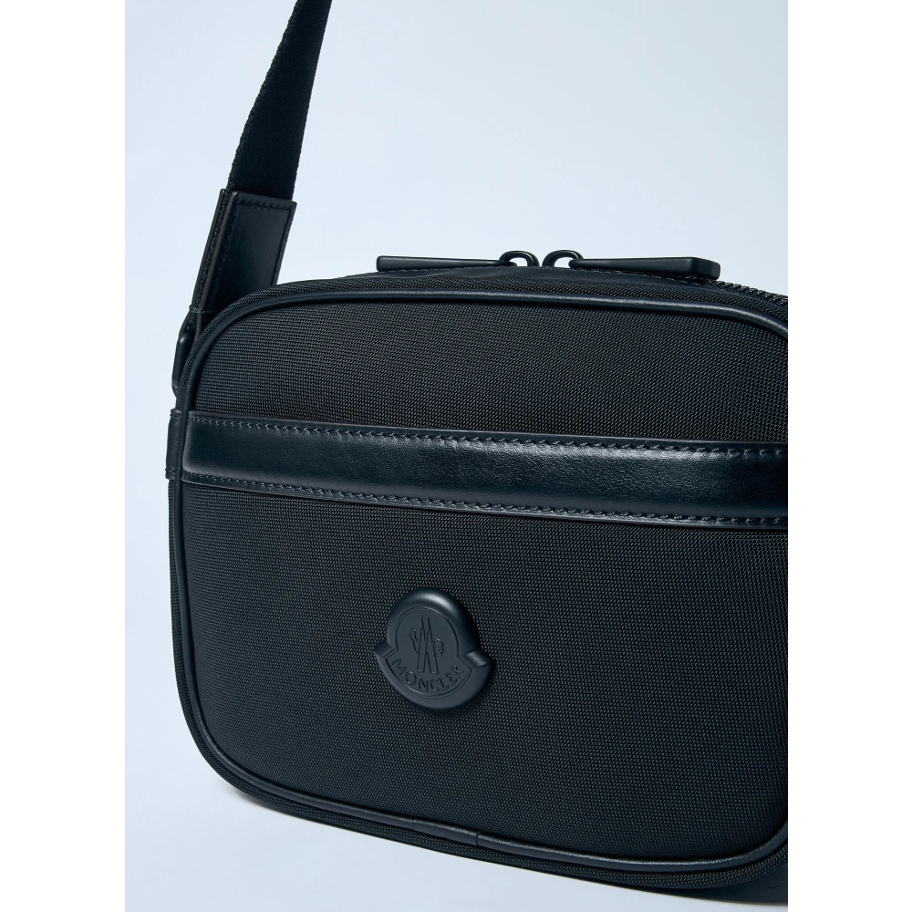 Moncler Crossbody tas met leren afwerking Black Heren