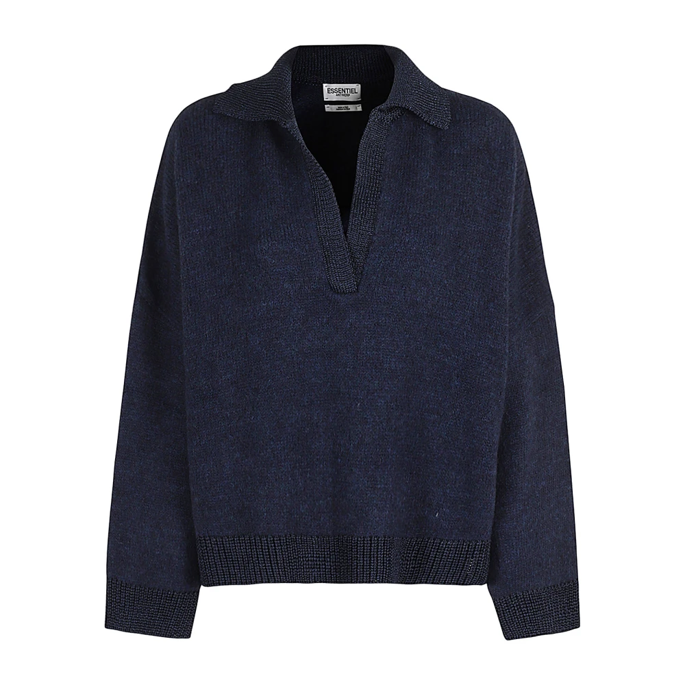 Essentiel Antwerp Stickad Pullover för Guardian Stil Blue, Dam