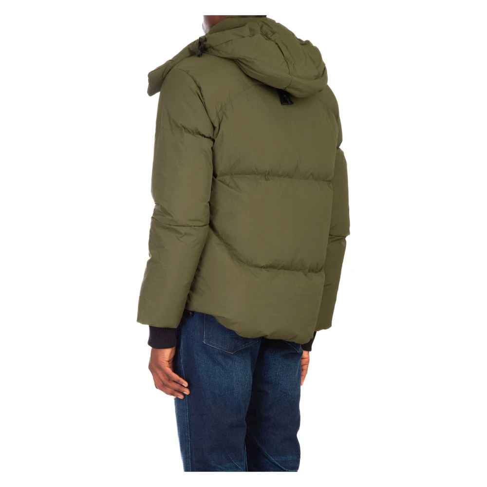 JG1 Gewatteerde Jas met Capuchon in Donker Olijf Green Heren
