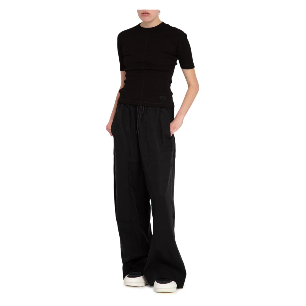 Y-3 Zwarte aansluitende korte mouw tee Black Dames