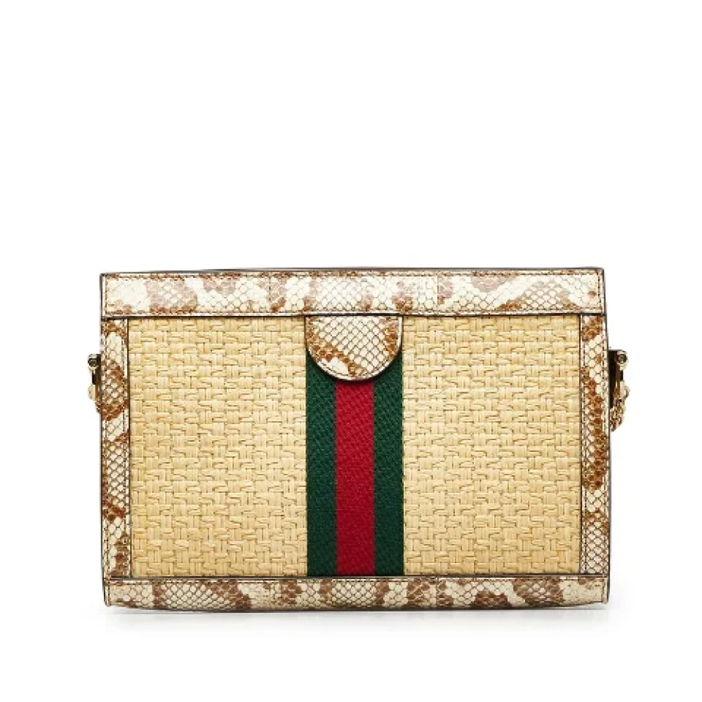 Gucci Vintage Pre-owned Fabric crossbody-bags Beige Dames