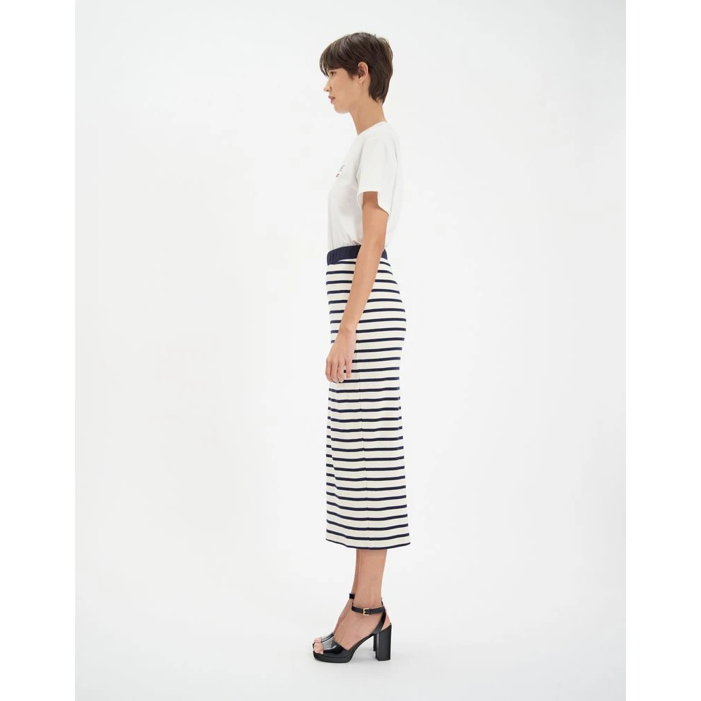Ines De La Fressange Paris Blandine rok in marineblauw katoen Blue Dames