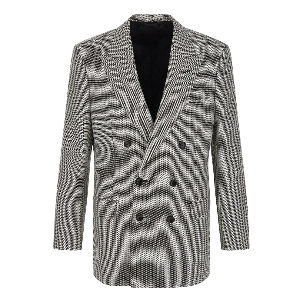 Tom Ford Men's Multicolor Jacquard Geometric Design Jacket - Blazers - L - Suits