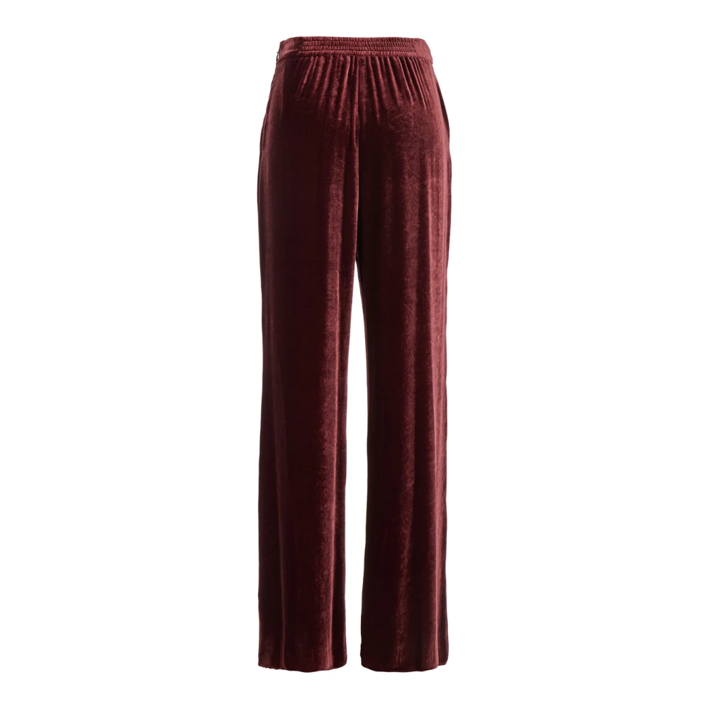 ETRO Rode Velvet Relaxte Pasvorm Broek Red Dames