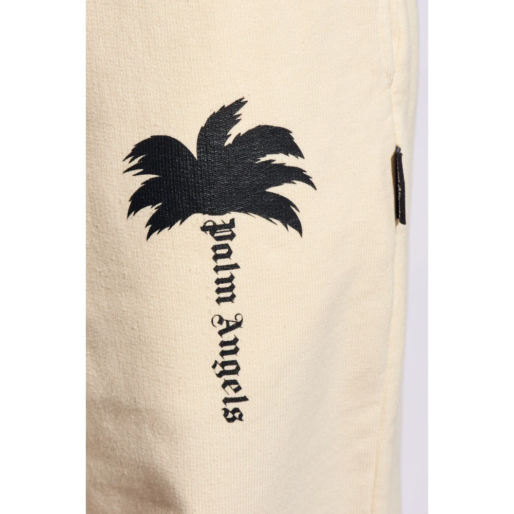 Palm Angels Sweatpants met logo Yellow Heren