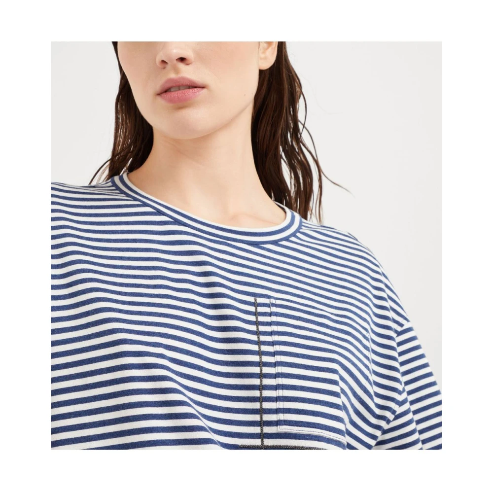BRUNELLO CUCINELLI Stijlvolle T-shirts en Polos Blue Dames