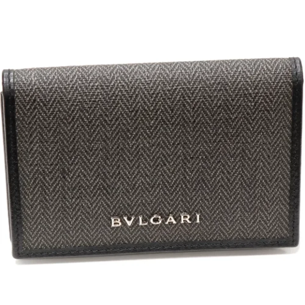 Bvlgari Vintage Pre-owned Canvas wallets Black Dames