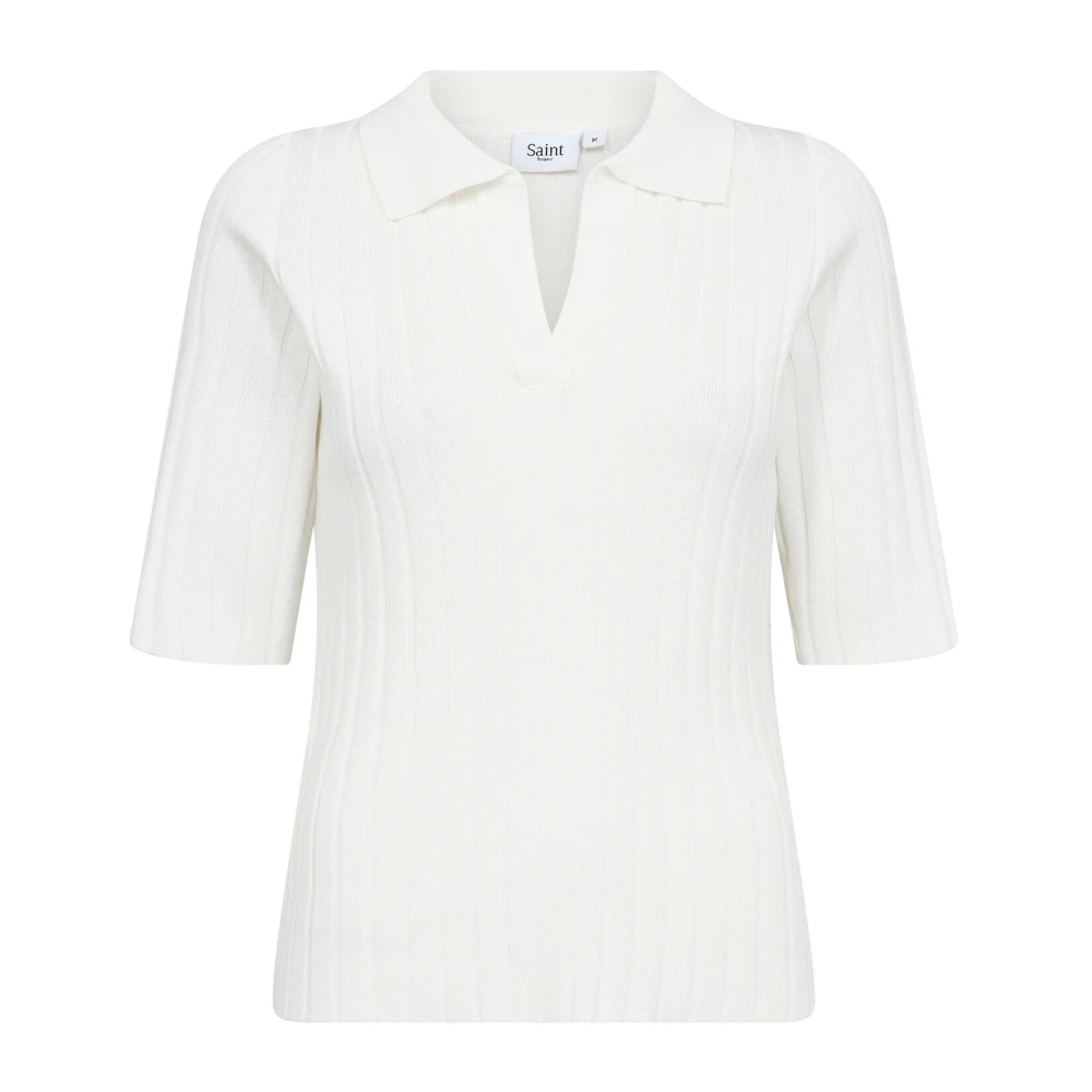 Saint Tropez Polo Pullover Gebreid IJs White Dames