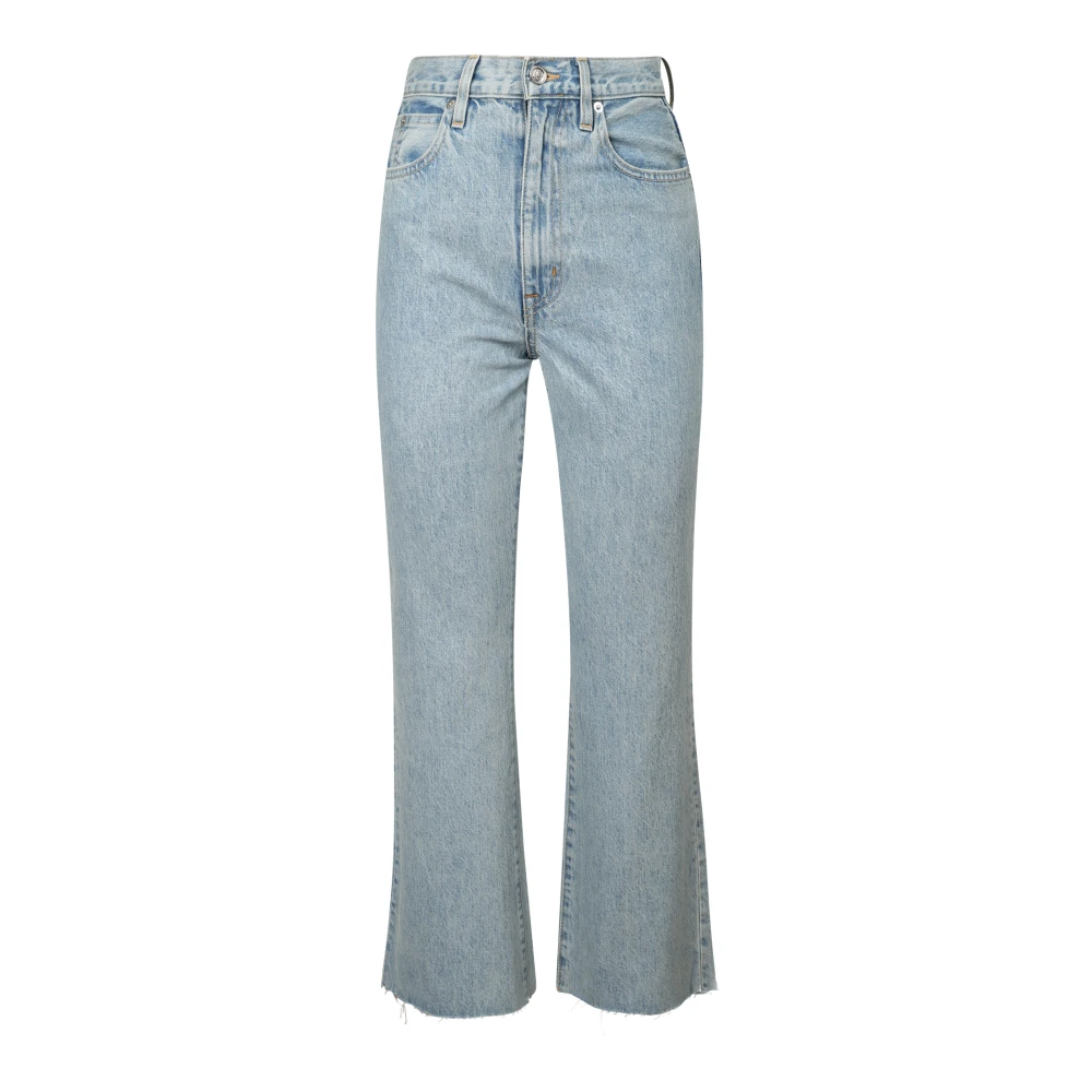 Slvrlake Hoge Taille Flared Crop Jeans Blauw Blue Dames