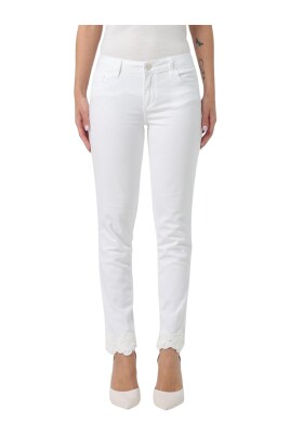 lacedetailed-denim-pants