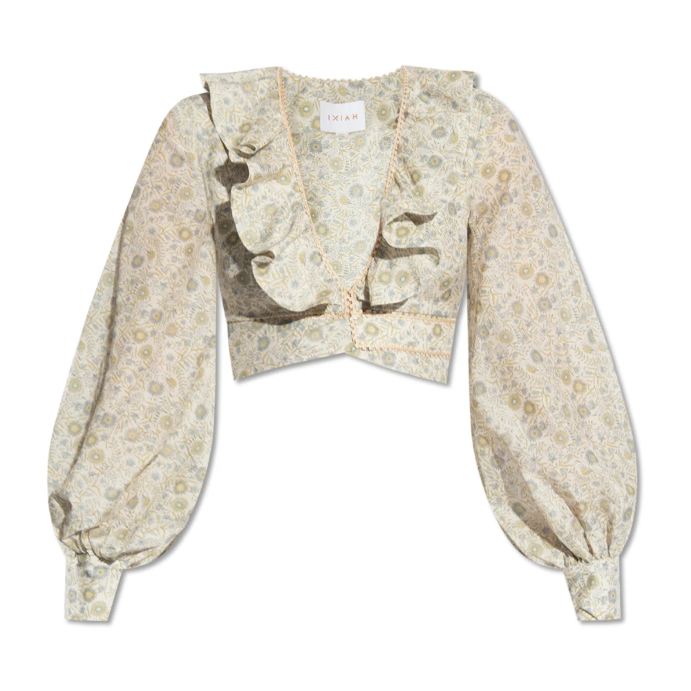 Ixiah Dahlia cropped top Beige Dames