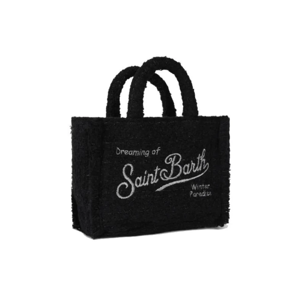 MC2 Saint Barth Kleine zwarte tas met een vleugje glans Black Dames