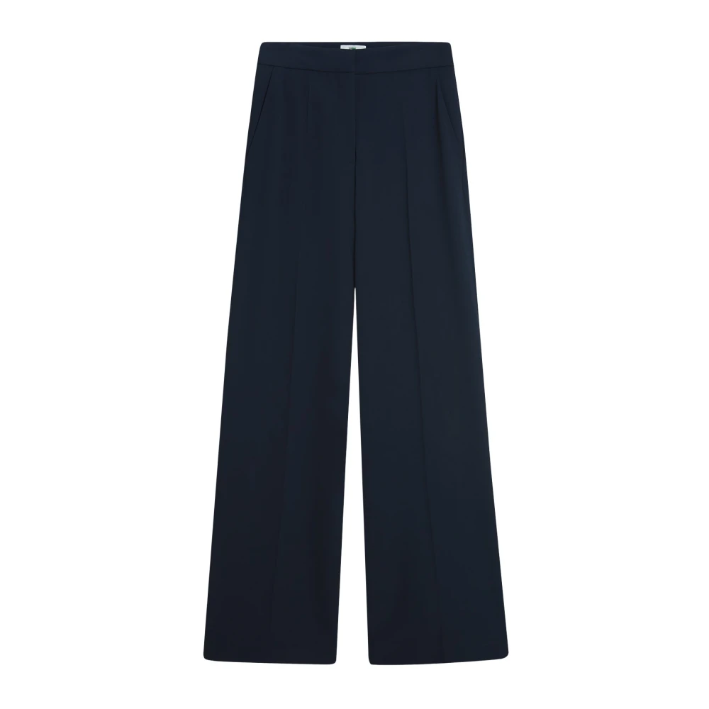 CINQUE Hoge taille wijde pijpen broek Blue Dames