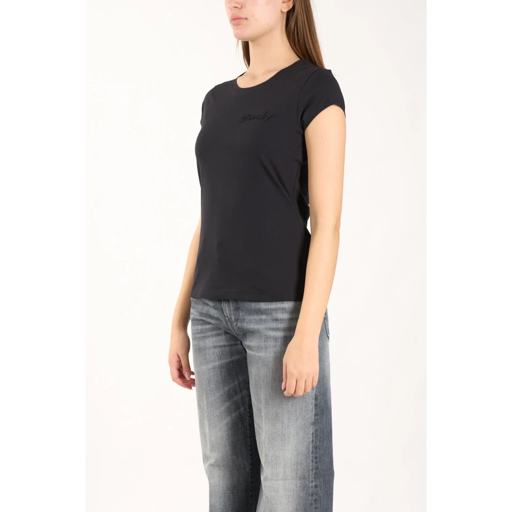 Dondup Geborduurd logo katoenen jersey t-shirt Black Dames