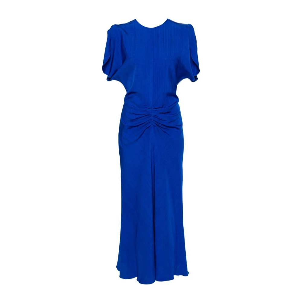 Victoria Beckham Blauwe Textuur Jurk met Zichtbare Naden Blue Dames