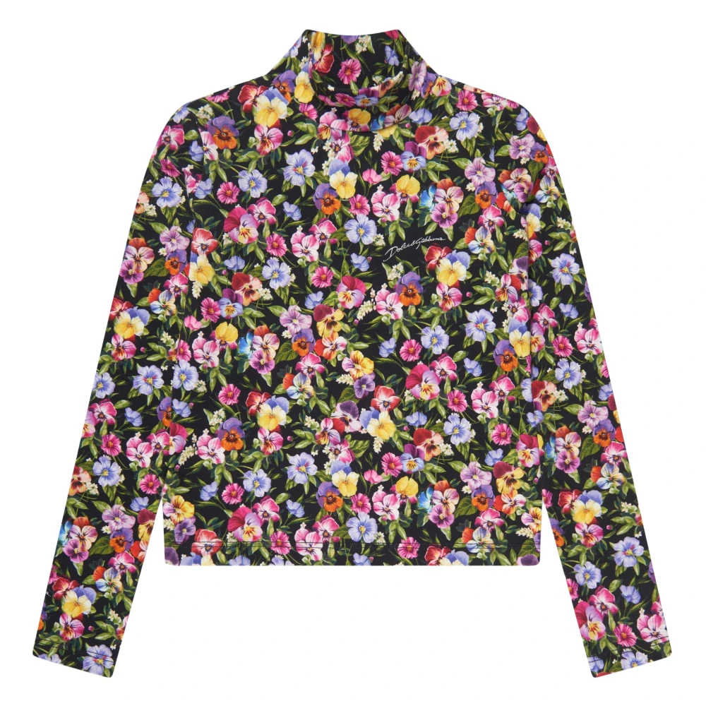 Dolce & Gabbana Multicolor Girls Floral Print Bohemian Top - Female - Kids Shirts - 12 Y - Kids