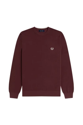 Burgundy Bomull Pullover Tröja