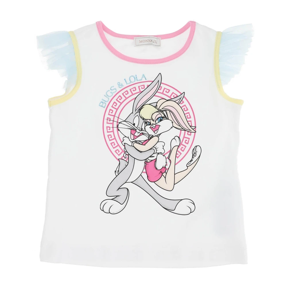 Monnalisa Girls White Sleeveless Top - Kids Sleeveless Tops - 2 Y - Kids