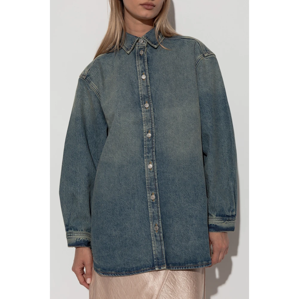 Samsøe Denim overhemd Salea Blue Dames
