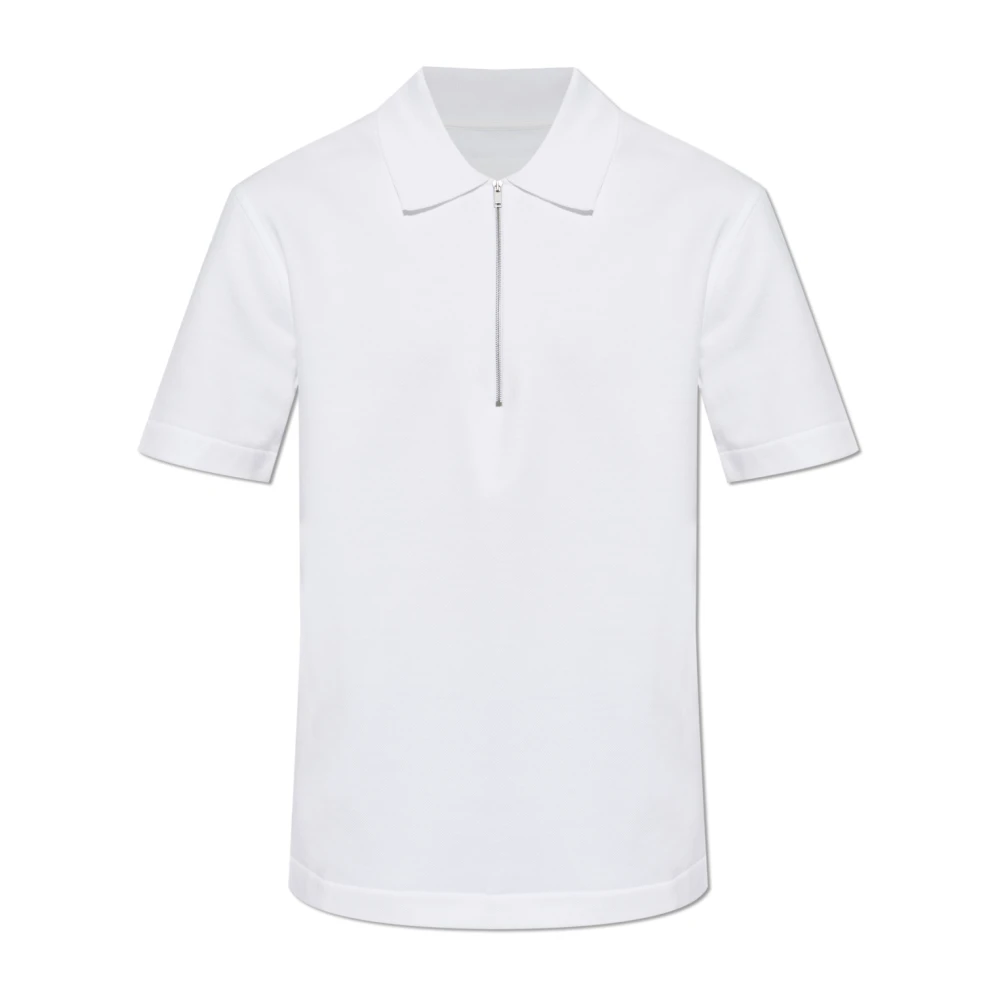 Jil Sander Mannelijk Wit Tops Heren, M, Katoen, Katoenen Piqué Polo