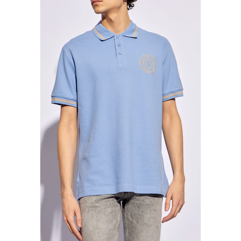 Versace Jeans Couture Polo shirt met logo Blue Heren
