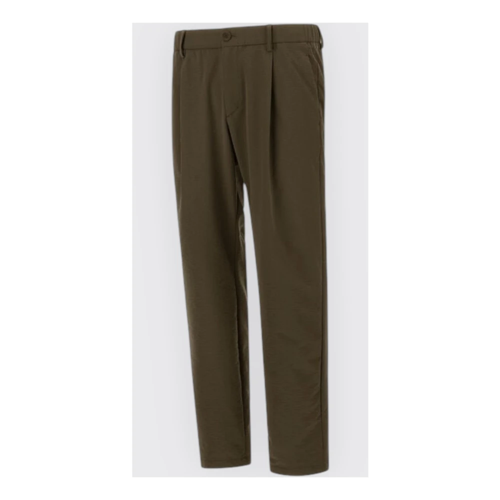 Herno Seersucker Straight-Leg Broek Green Heren
