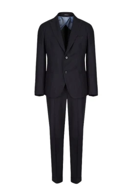 Slim Fit Enkelknäppt Ullkostym