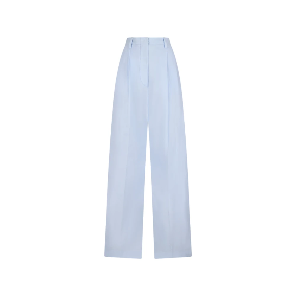 Thelatest Women's Blue Billie 3111 T0160 Popeline Fermo - Wide Trousers - 2XS - Trousers