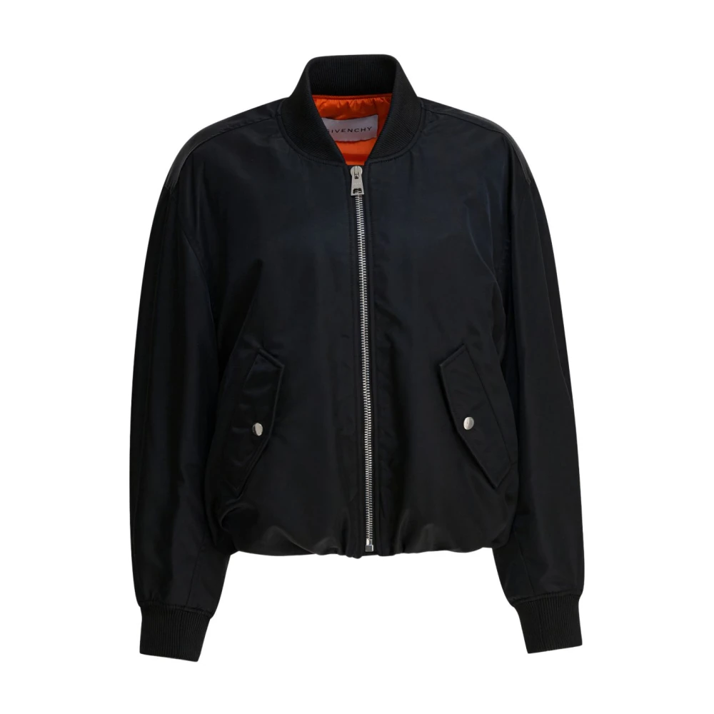 Givenchy Black Cropped Cocoon Bomber - Female - Bomber Jackets - S - Jackets