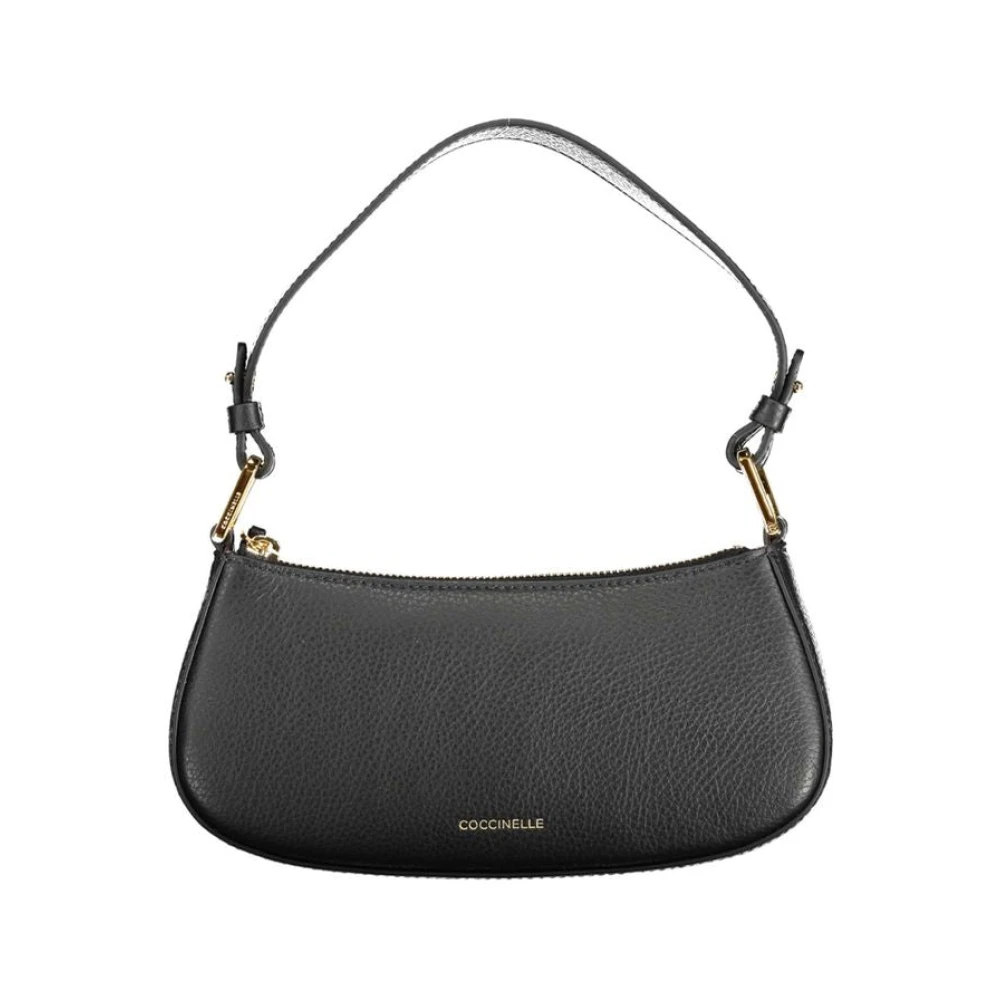 Coccinelle Women's Black Shoulder Bags, One Size, Leather Handbag With Removable Strap